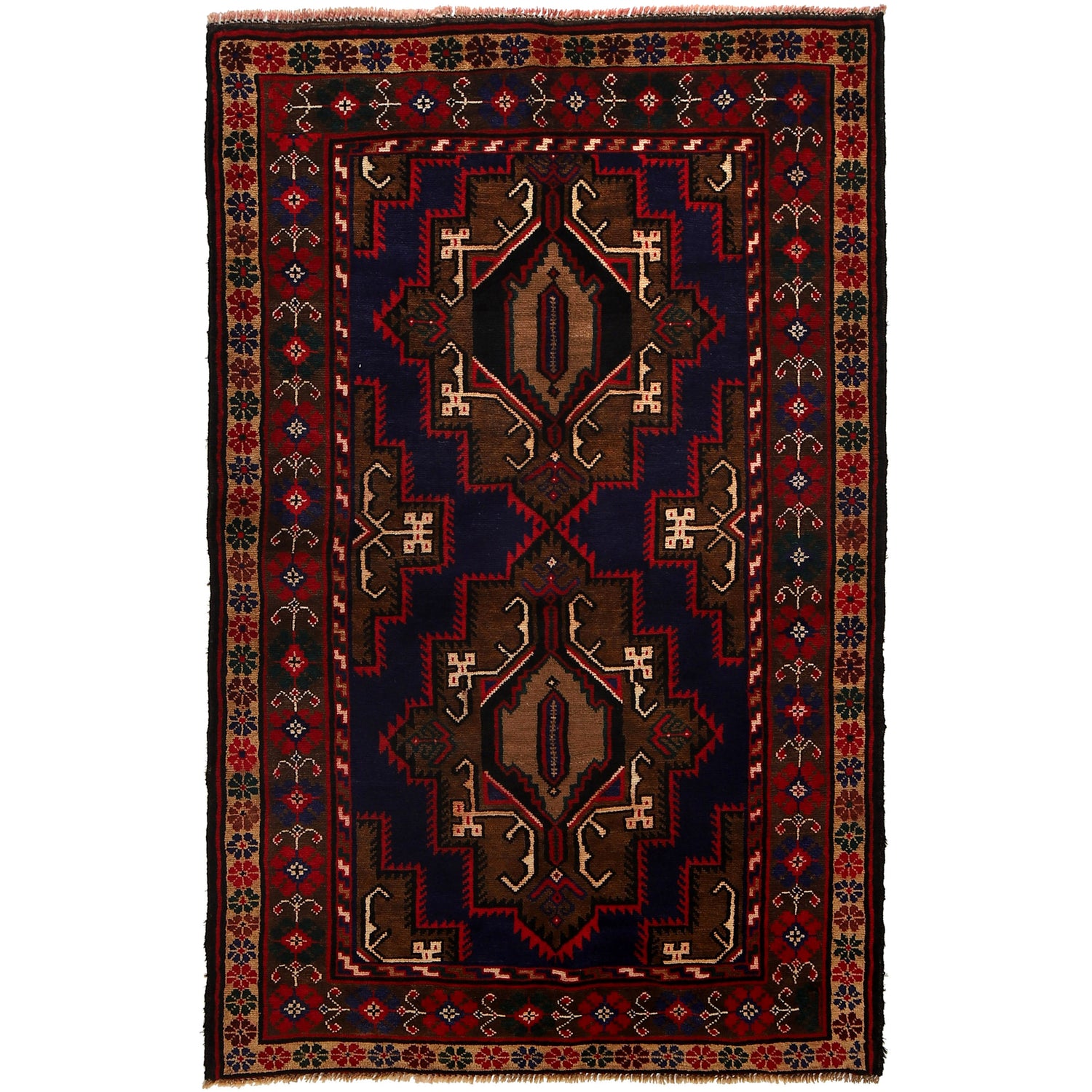 Handmade Baluchi Rug 3' 9" x 5' 11" ft / 114 x 181 cm - No. G24843