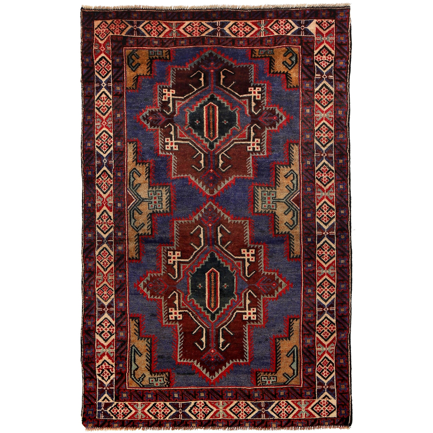 Handmade Baluchi Rug 3' 11" x 6' 3" ft / 120 x 191 cm - No. G24845
