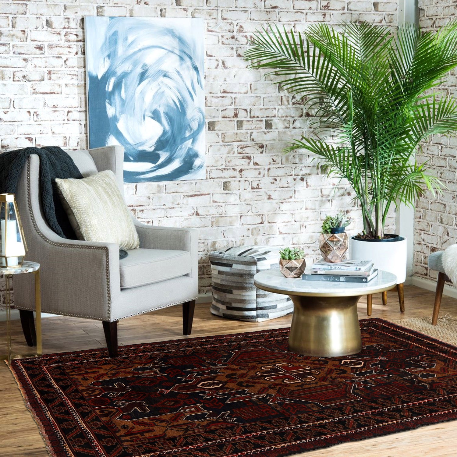 Handmade Baluchi Rug 4' 0" x 6' 3" ft / 123 x 191 cm - No. G24846