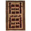 Afghan War Rug – Military Design 2' 11" x 4' 7" ft / 90 x 139 cm - No. G24855