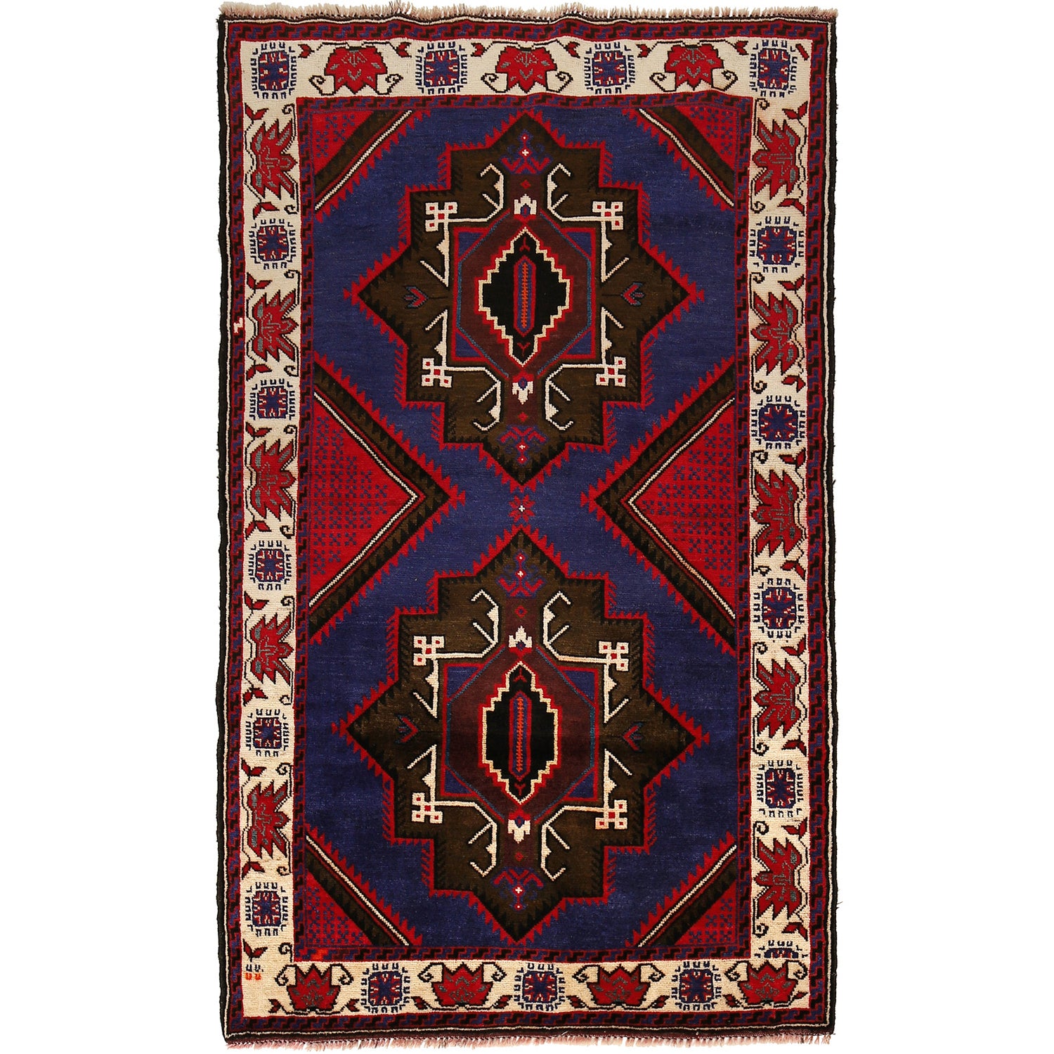 Handmade Baluchi Rug 3' 9" x 6' 1" ft / 115 x 186 cm - No. G24892
