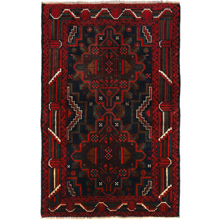Handmade Balochi Rug 2' 11" x 4' 6" ft / 88 x 136 cm - No. G24897