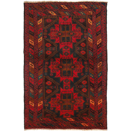 Baluch Small Size Rug 3' 0" x 4' 7" ft / 91 x 139 cm - No. G24907