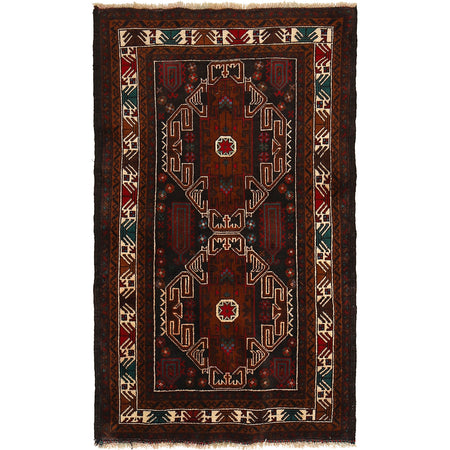 Baluch Small Size Rug 2' 8" x 4' 8" ft / 81 x 141 cm - No. G24923