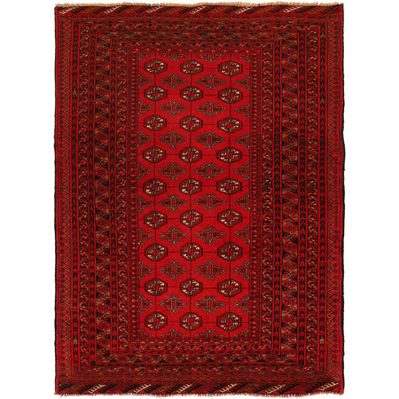 Firebrick Bokhara Rug 4' 1" x 5' 7" ft / 124 x 171 cm - No. G24927