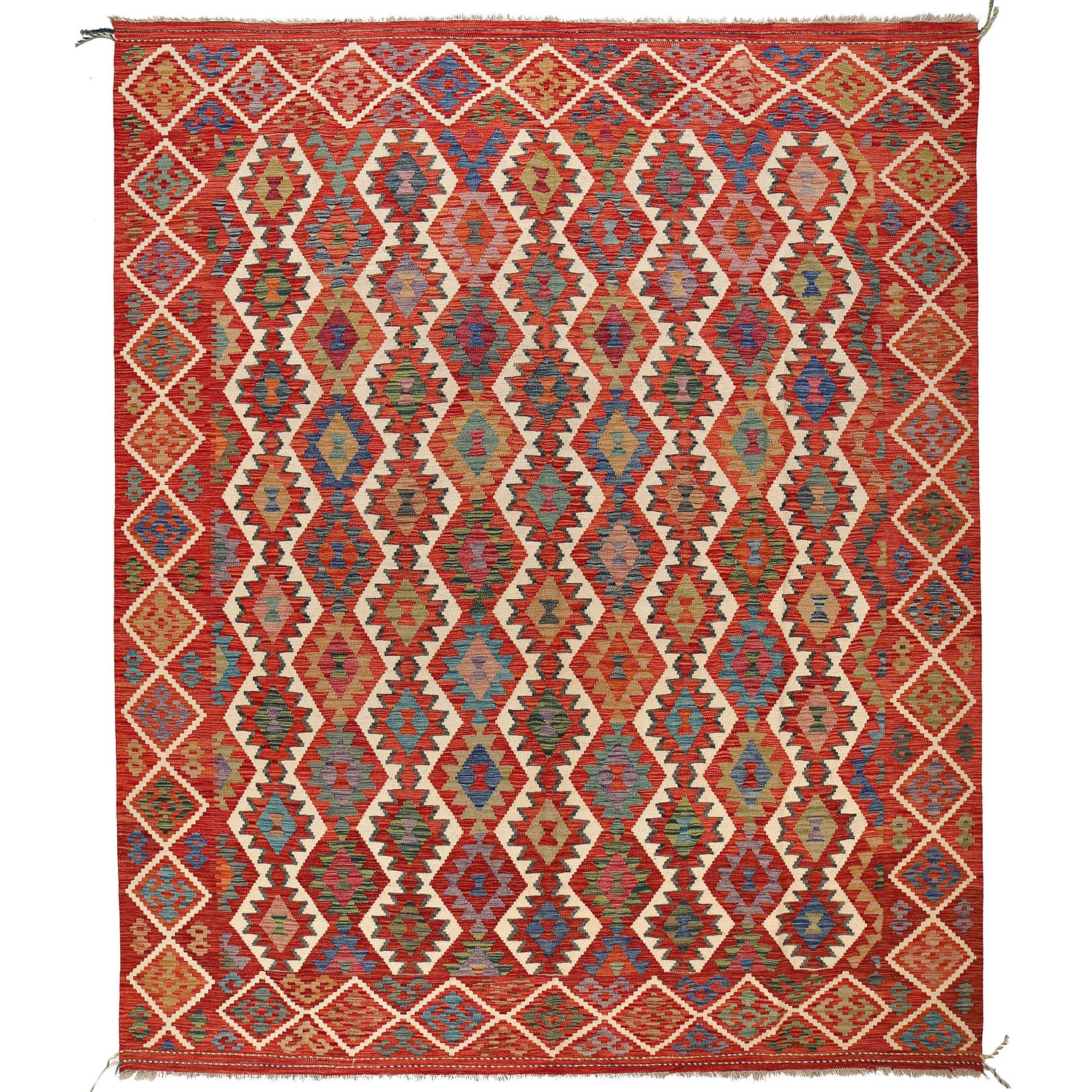 Hand Knotted Flatweave Kilim 8' 5" x 9' 11" ft / 257 x 301 cm - No. G25072