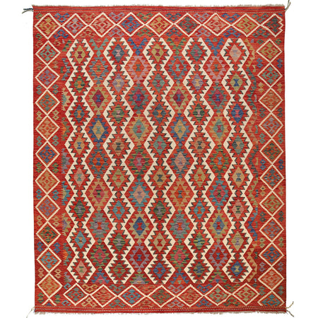 Hand Knotted Flatweave Kilim 8' 5" x 9' 11" ft / 257 x 301 cm - No. G25072