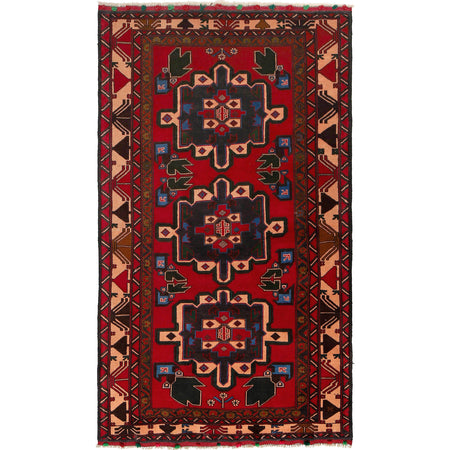 Tribal Baloch Rug 4' 2" x 7' 2" ft / 126 x 218 cm - No. G25226