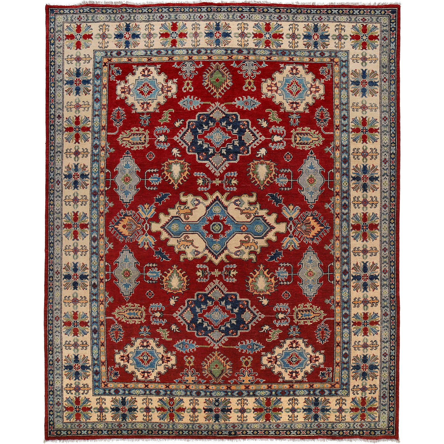 Handmade Kazak Area Rug 8' 3" x 9' 8" ft / 251 x 295 cm - No. G25246