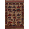 Hand-Knotted Afghan War Carpet 4' 3" x 6' 3" ft / 130 x 190 cm - No. G25882