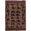 Hand-Knotted Afghan War Carpet 4' 5" x 6' 3" ft / 134 x 190 cm - No. G25883