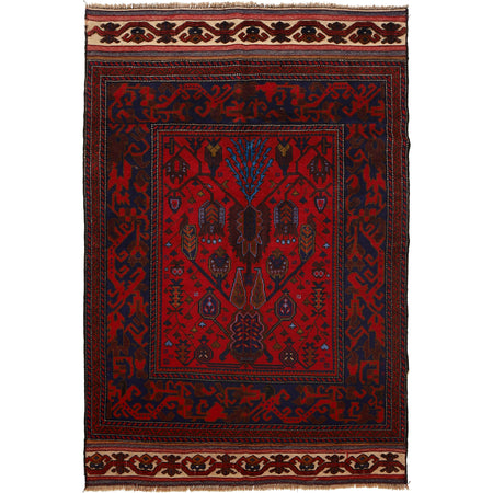 Traditional Baloch Rug 3' 10" x 5' 9" ft / 118 x 175 cm - No. G25888