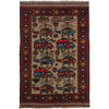 Brown Color War Rug 3' 1" x 4' 7" ft / 93 x 140 cm - No. G25891