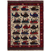 Handmade Afghan War Area Rug 3' 7" x 4' 10" ft / 110 x 148 cm - No. G25895