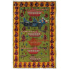 Green War Rug 2' 9" x 4' 6" ft / 85 x 137 cm - No. G25902