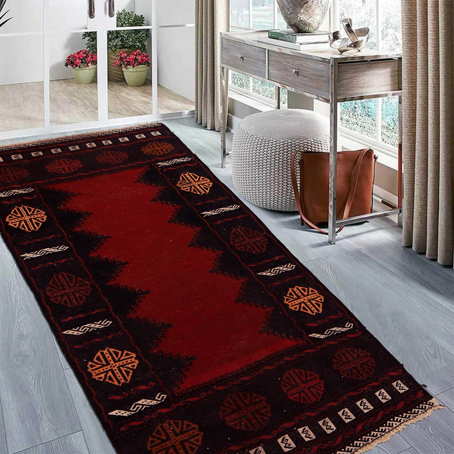 Handmade Table Sheet Kilim Runner 2' 5" x 4' 5" ft / 73 x 135 cm - No. G25905