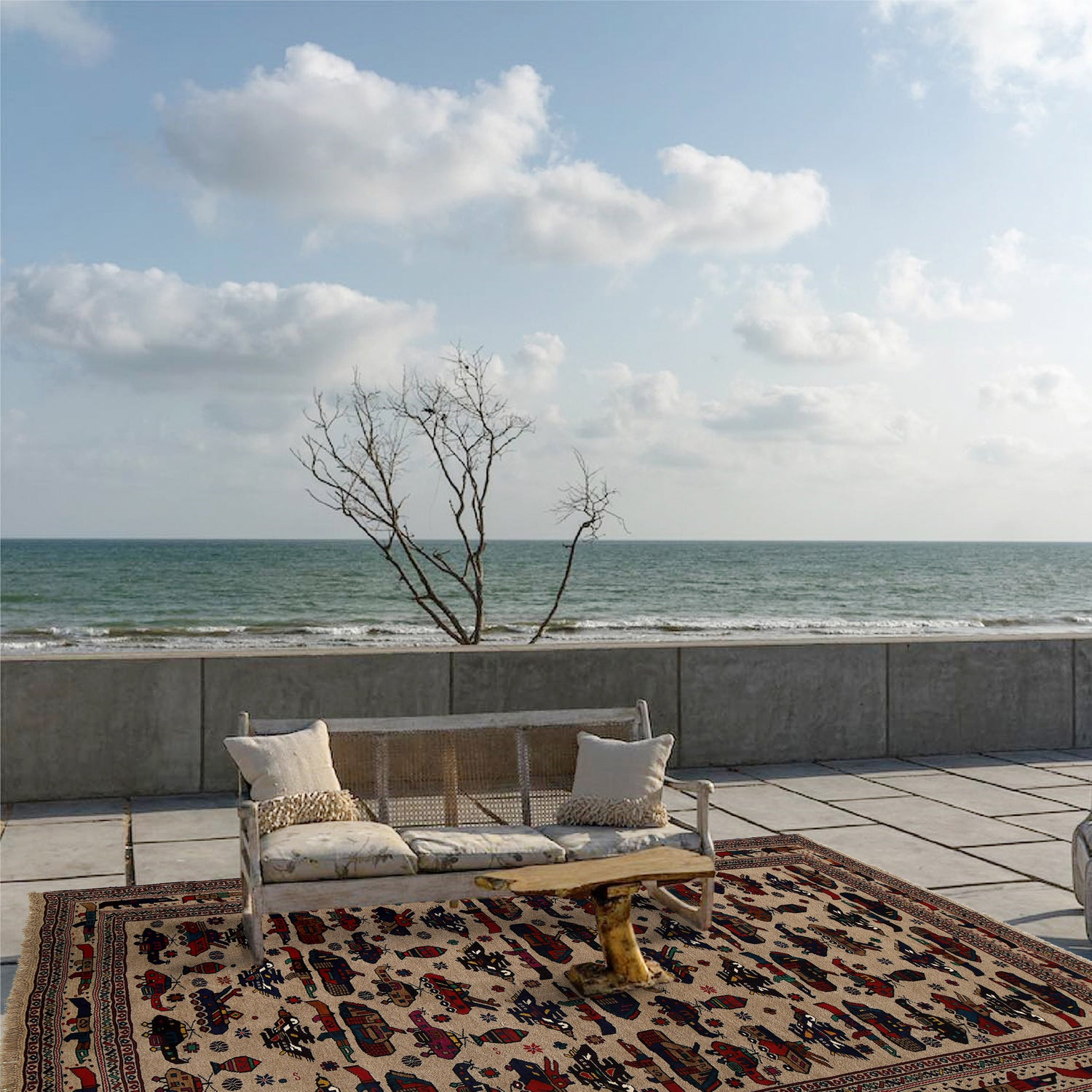 Hand-Knotted Afghan War Carpet 6' 8" x 9' 0" ft / 203 x 274 cm - No. G25907