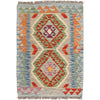 Colorful Flat-Weave Wool Kilim 2' 2" x 2' 11" ft / 65x90 cm - No. G25985