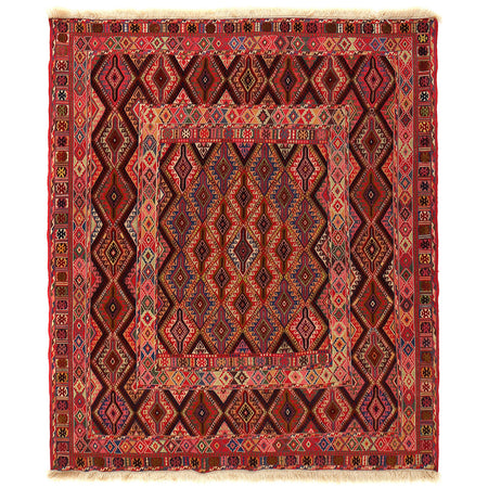Hand Knotted Luxury Kilim Rug 5' 0" x 5' 12" ft / 153 x 182 cm - No. G26481