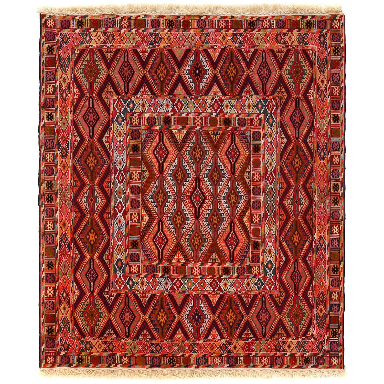 Hand Knotted Luxury Kilim Rug 4' 9" x 5' 5" ft / 144 x 164 cm - No. G26482