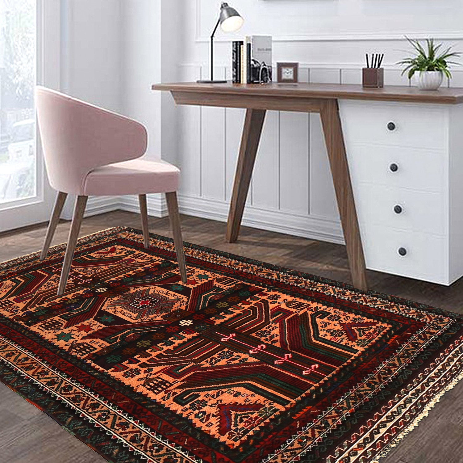 Hand Knotted Baluchi Rug 3' 1" x 4' 11" ft / 95 x 149 cm - No. G26588