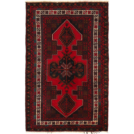Hand Knotted Baluchi Rug 3' 0" x 4' 10" ft / 92 x 147 cm - No. G26589