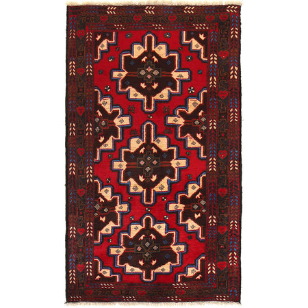 Baluch Small Size Rug 2' 11" x 4' 11" ft / 88 x 149 cm - No. G26636