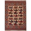 Handcrafted Afghan War Rug 4' 4" x 6' 1" ft / 133 x 186 cm - No. G26772