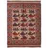 Brown Color War Rug 4' 4" x 5' 11" ft / 132 x 180 cm - No. G26773