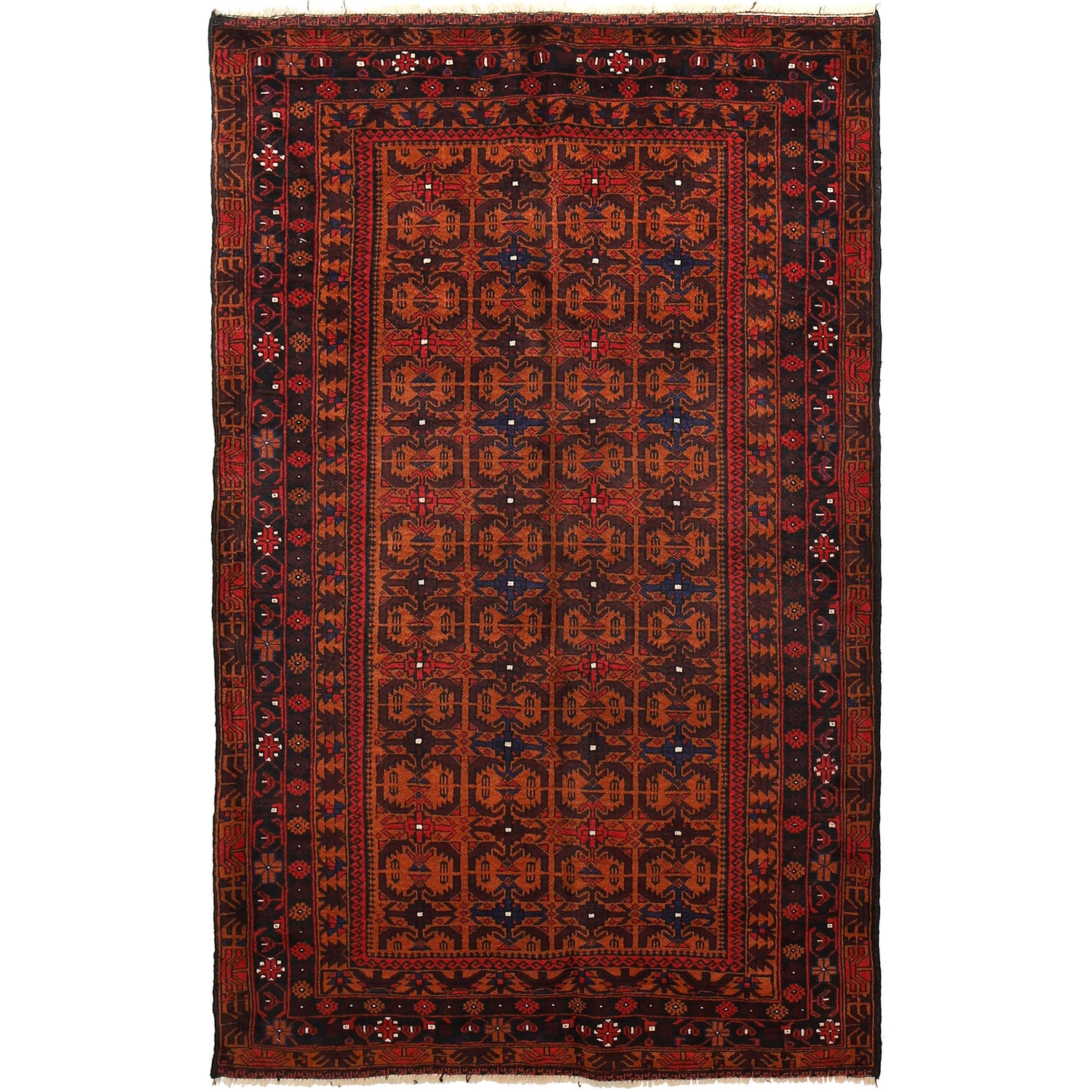 Hand Knotted Baluchi Rug 3' 11" x 6' 2" ft / 119 x 188 cm - No. G26674