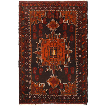 Hand Knotted Baluchi Rug 4' 1" x 6' 2" ft / 124 x 189 cm - No. G26676