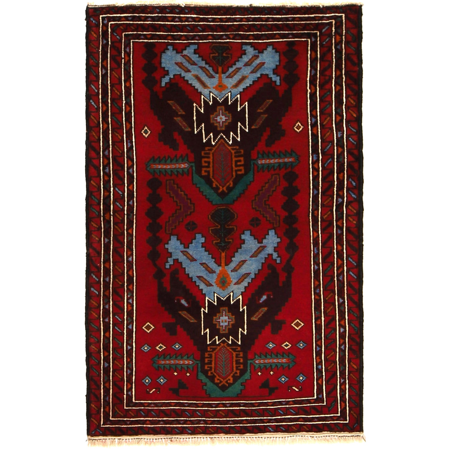 Tribal Baloch Rug 2' 10" x 4' 6" ft / 86 x 137 cm - No. G27052