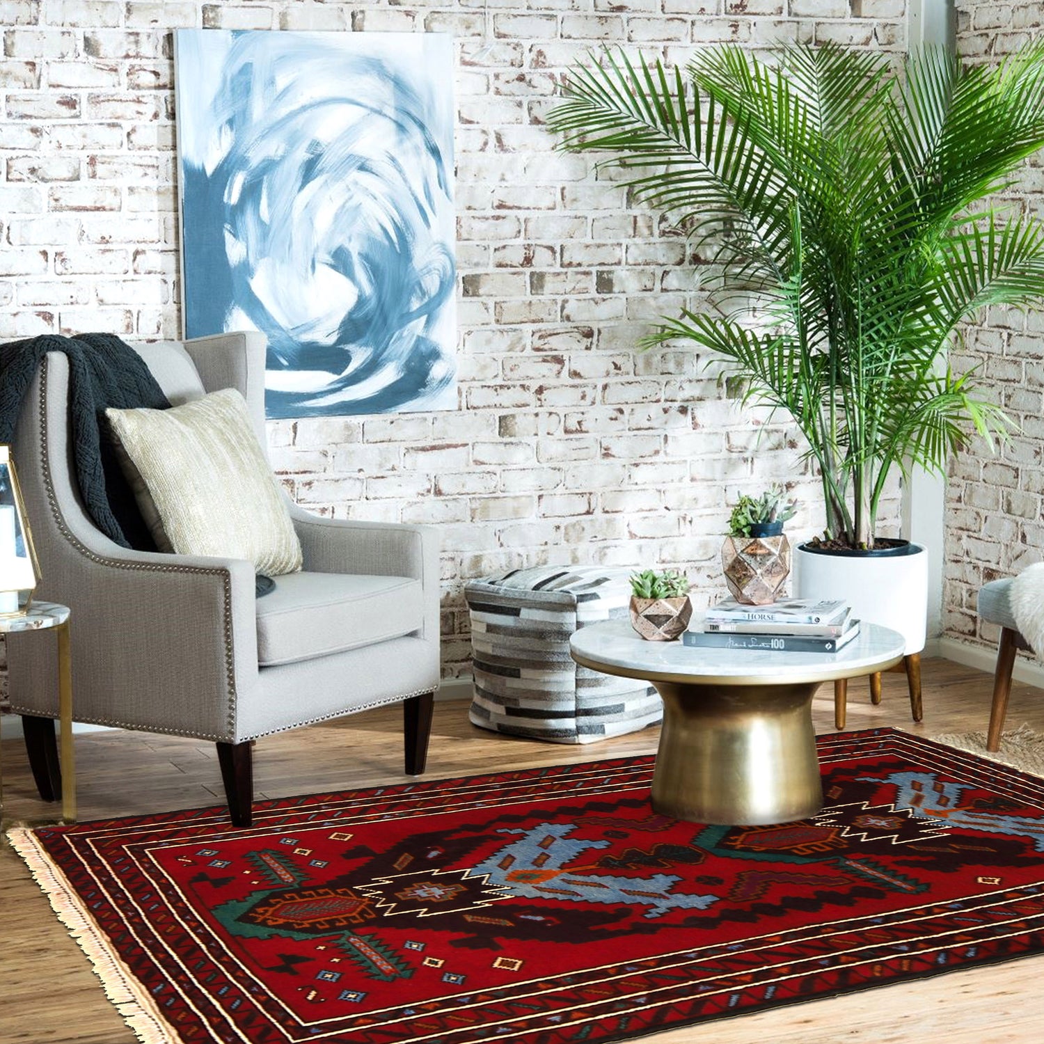 Tribal Baloch Rug 2' 10" x 4' 6" ft / 86 x 137 cm - No. G27052