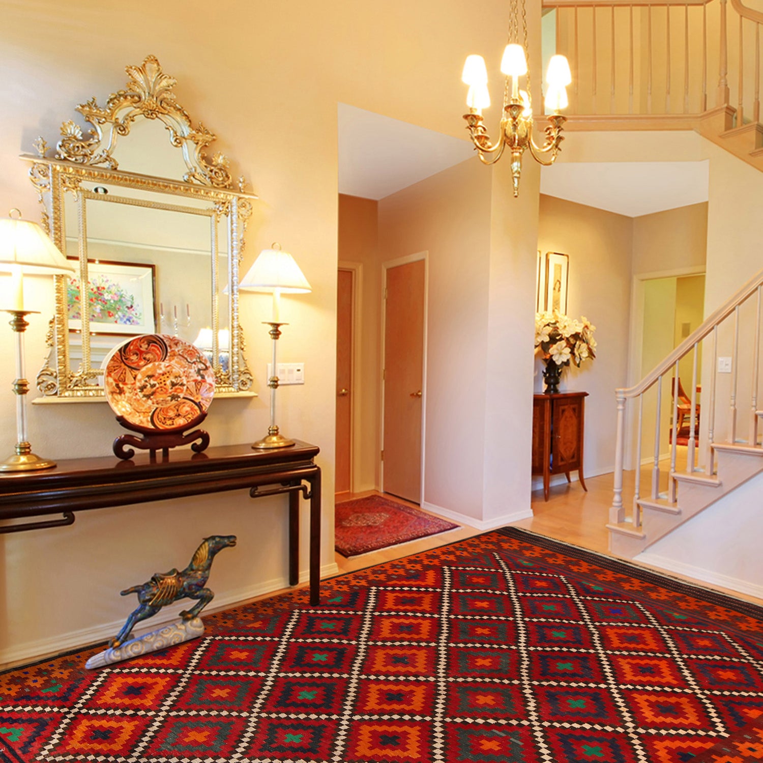 Handmade Maimana Kelim 7' 8" x 12' 6" ft / 234 x 380 cm - No. G27063