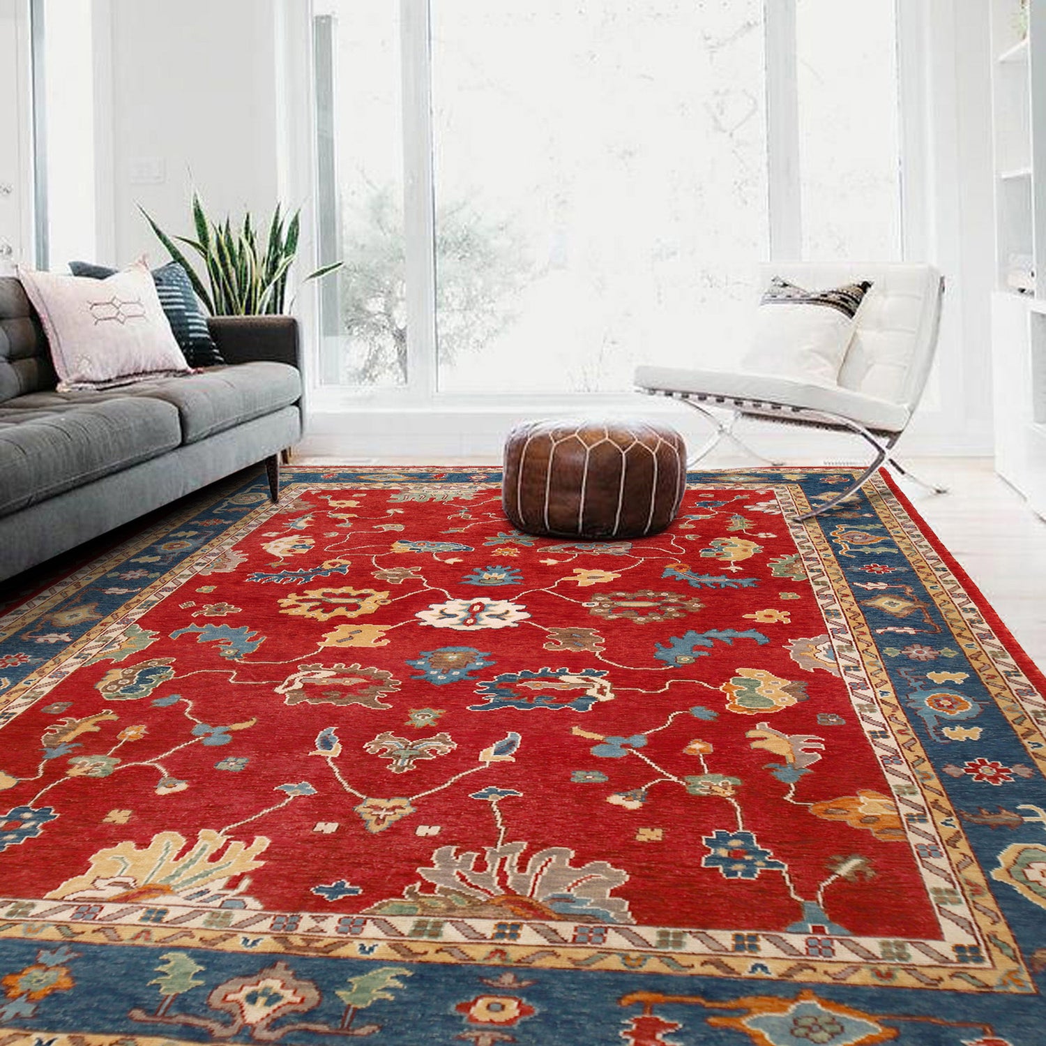 Turkish Design Oushak Rug 9' 2" x 11' 7" ft / 280 x 353 cm - No. G27065
