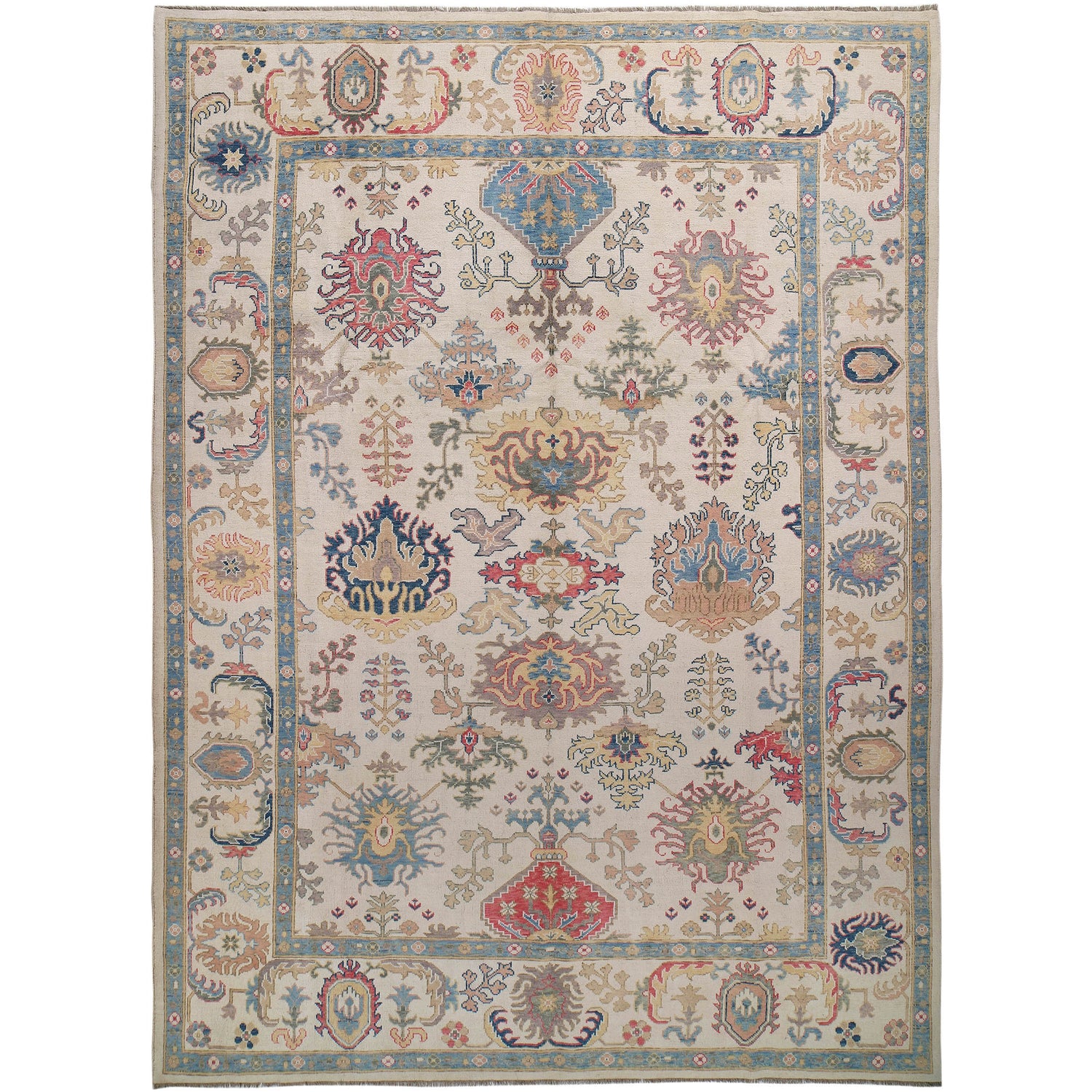 Modern Oushak Carpet 9' 11" x 13' 7" ft / 303 x 415 cm - No. G27077