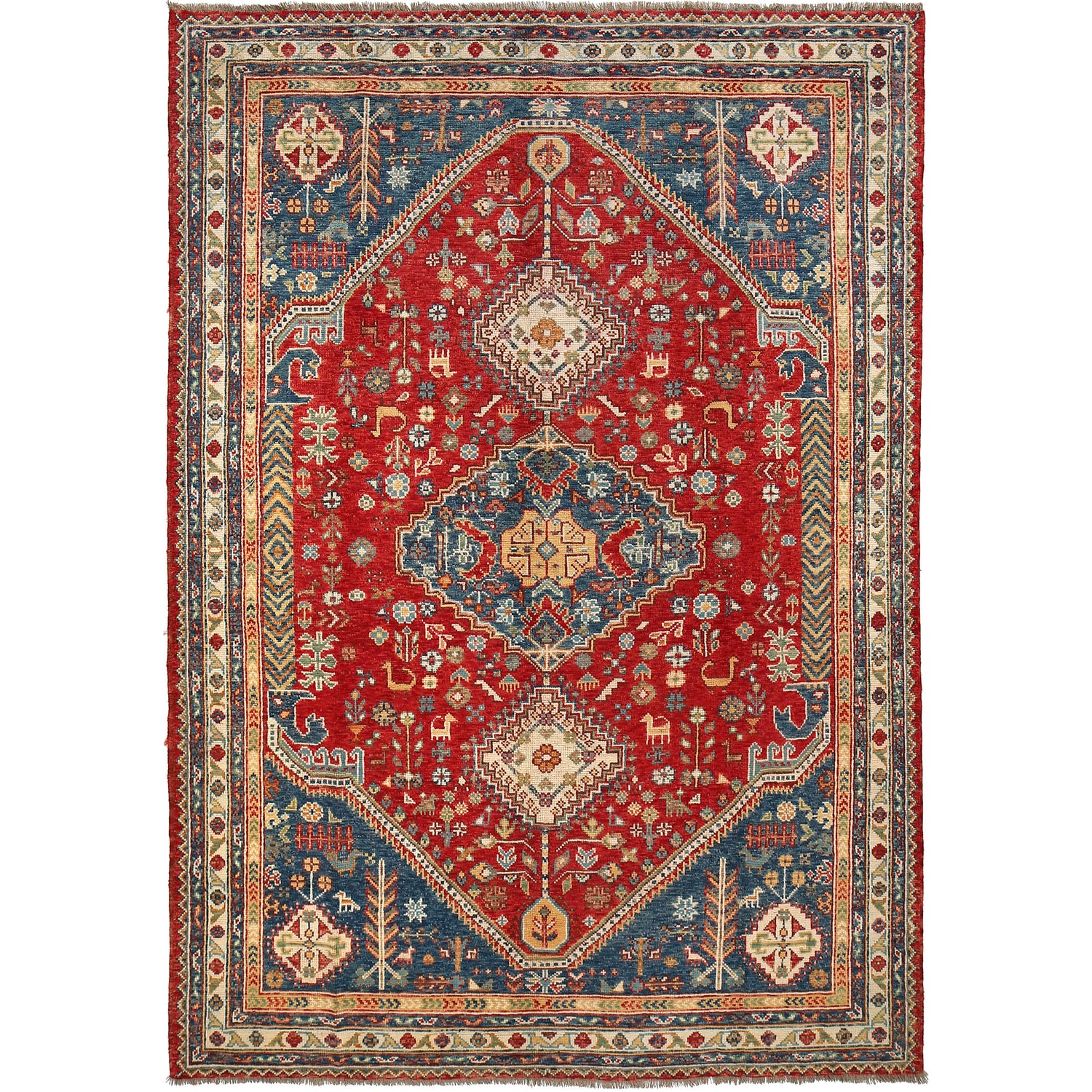 Shirazi Hand Knotted Carpet 6' 9" x 9' 7" ft / 205 x 293 cm - No. G27087