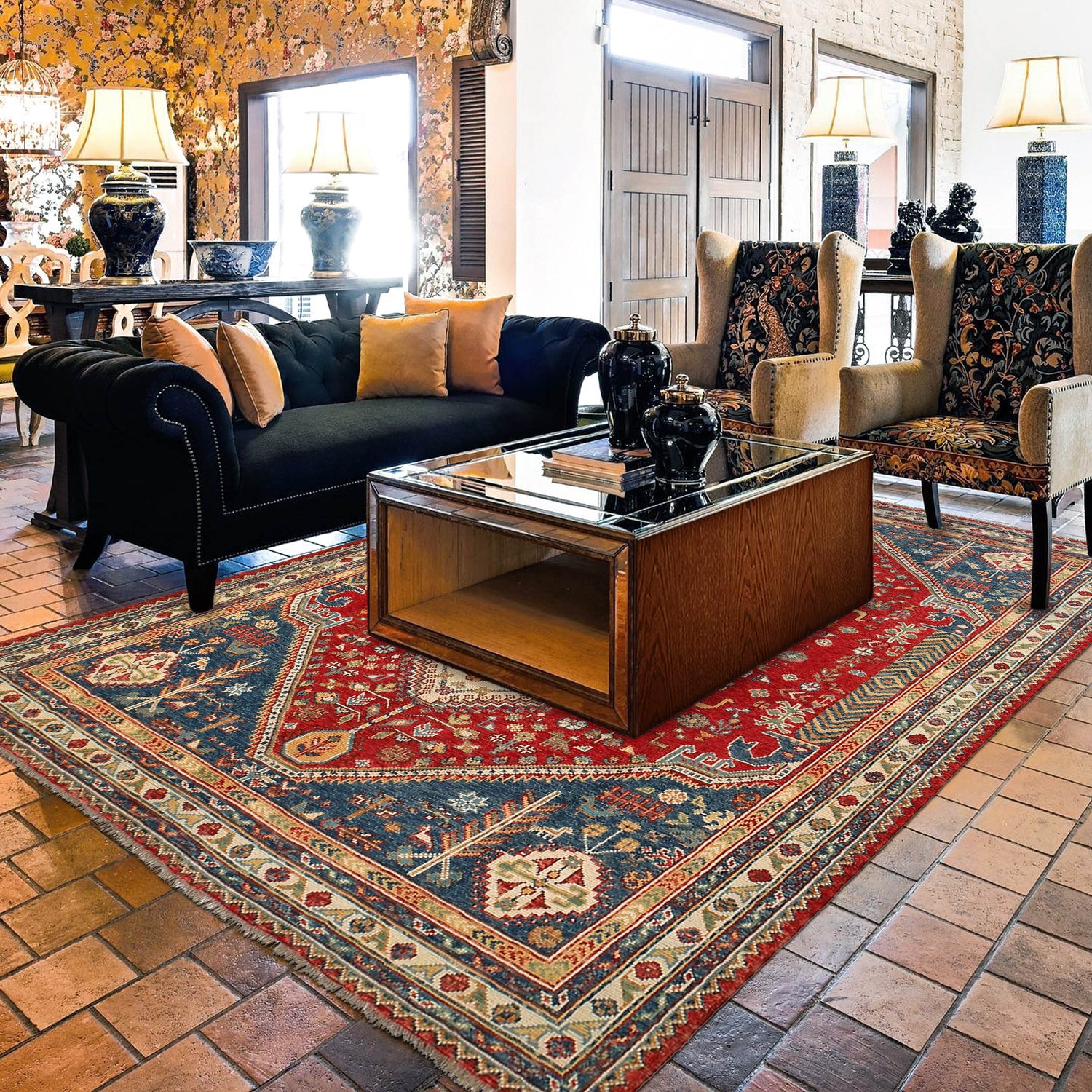 Shirazi Hand Knotted Carpet 6' 9" x 9' 7" ft / 205 x 293 cm - No. G27087