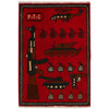 Red War Rug 2' 0" x 2' 11" ft / 61 x 88 cm - No. G27099