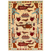 Handmade Afghan War Area Rug 4' 2" x 5' 11" ft / 126 x 180 cm - No. G27108