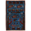 Hand-Knotted Afghan War Carpet 1' 10" x 2' 10" ft / 57 x 86 cm - No. G27113