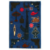 Blue War Rug 2' 0" x 2' 11" ft / 60 x 90 cm - No. G27114