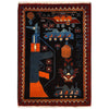 Handcrafted Afghan War Rug 2' 0" x 2' 10" ft / 62 x 87 cm - No. G27122