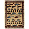 Handmade Afghan War Area Rug 3' 5" x 4' 10" ft / 103 x 148 cm - No. G27466