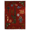 Red Color War Rug 2' 2" x 2' 11" ft / 65 x 90 cm - No. G27470