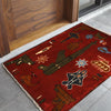 Red Color War Rug 2' 2" x 2' 11" ft / 65 x 90 cm - No. G27470