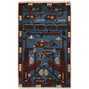 Blue War Rug 1' 10" x 2' 11" ft / 57 x 90 cm - No. G27474