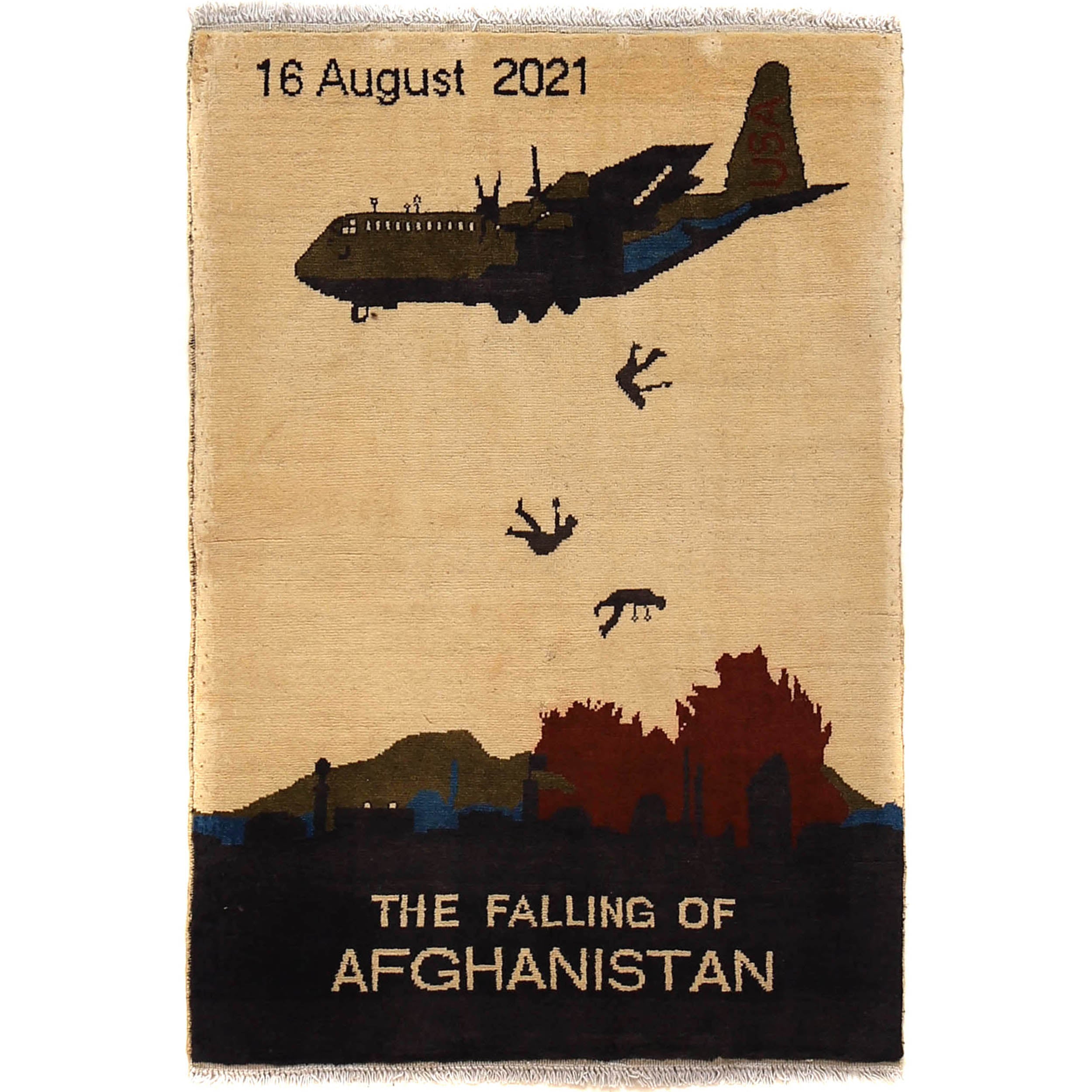 Afghan War Rug – Military Design 2' 9" x 4' 0" ft / 83 x 123 cm - No. G27475
