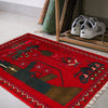 Red Color War Rug 2' 0" x 2' 10" ft / 62 x 87 cm - No. G27484