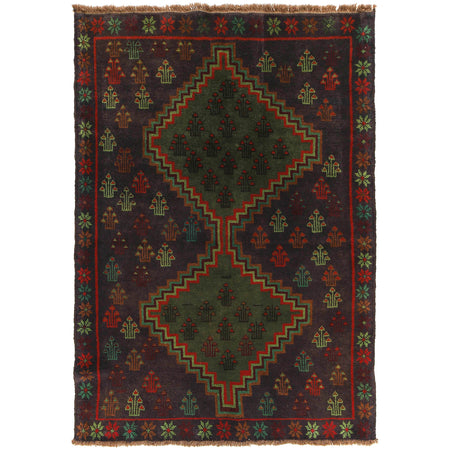 Tribal Baloch Rug 4' 5" x 5' 10" ft / 135 x 178 cm - No. G27490